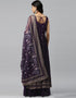 Designer Party Wear Heavy Readymade Gown With Sharara Collection Purple Georgette Sharara Gown Back View